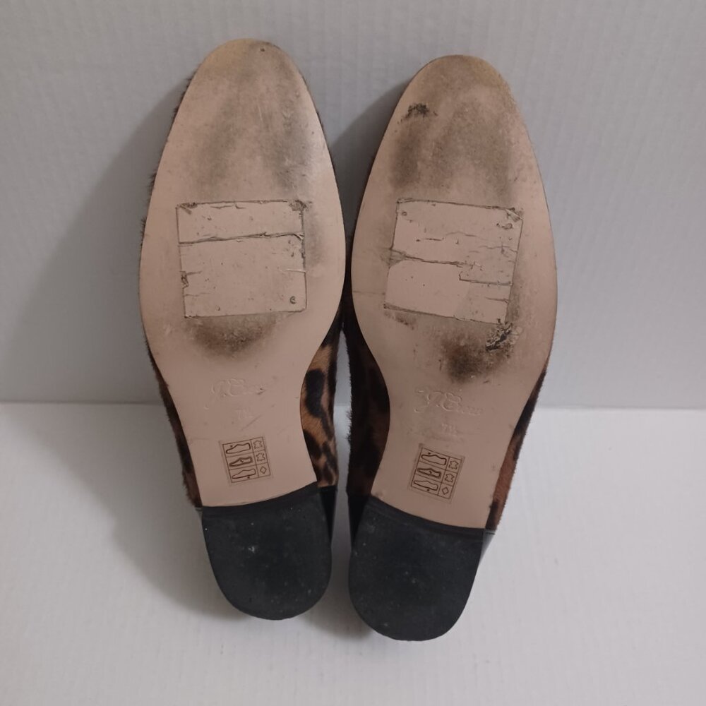 J.CREW ACADEMY LOAFERS IN LEOPARD CALF HAIR SIZE 7.5 - Picture 3 of 16